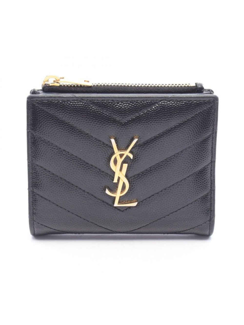 Saint Laurent Paris Bifold Wallet Monogram Black Leather